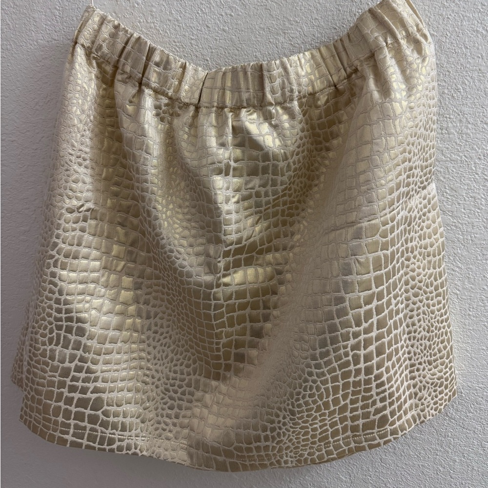 Plus Gold Croc-Embossed Mini Skirt